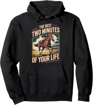 Best Two Minutes Horse Rider Racing Track Race Horse Derby Pullover Hoodie