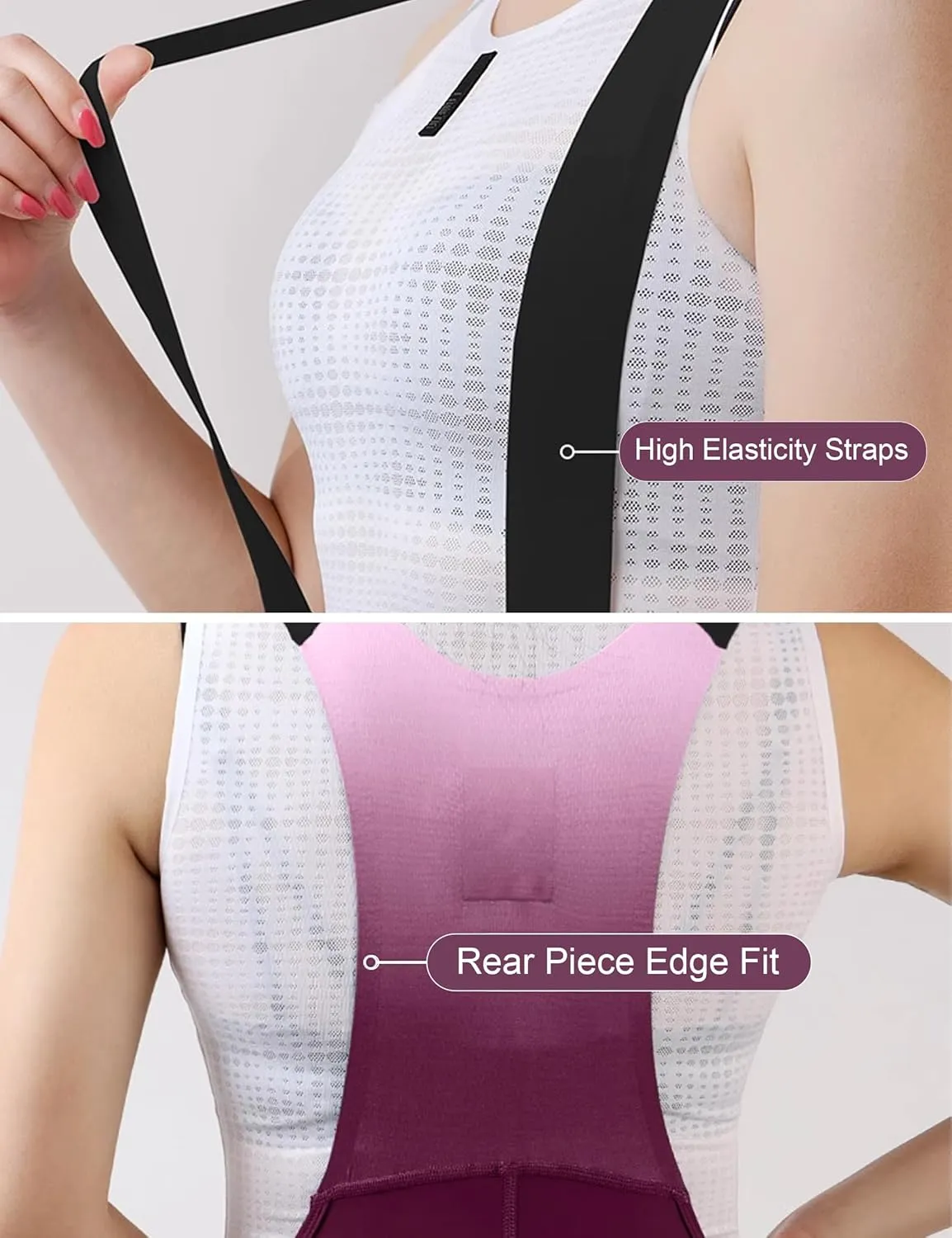 Bike Bibs Shorts Women Padded Cycling Bibs High Waisted with Padding Breathable Bicycle Shorts for Biking Road