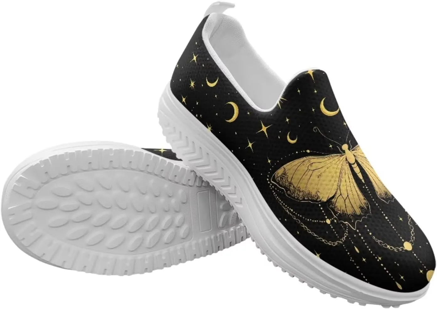 Binienty Women's Slip-On Platform Loafers Breathable Mesh Walking Sneakers Rocking Bottom Footwear