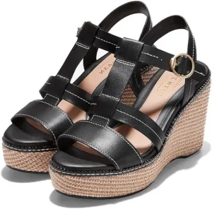 Black Client-focused service Cloudfeel Leather Rave testimonials Day Cole All Haan Heeled Strap Sandals Wedge Ankle