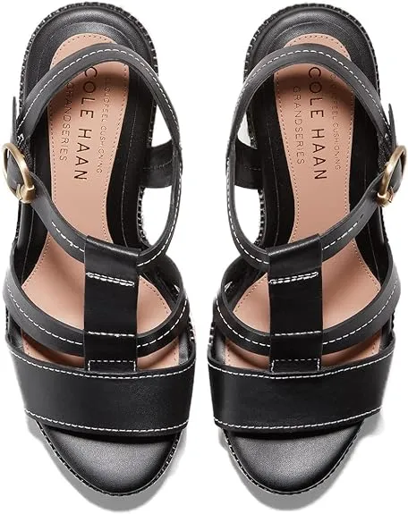 Black Client-focused service Cloudfeel Leather Rave testimonials Day Cole All Haan Heeled Strap Sandals Wedge Ankle