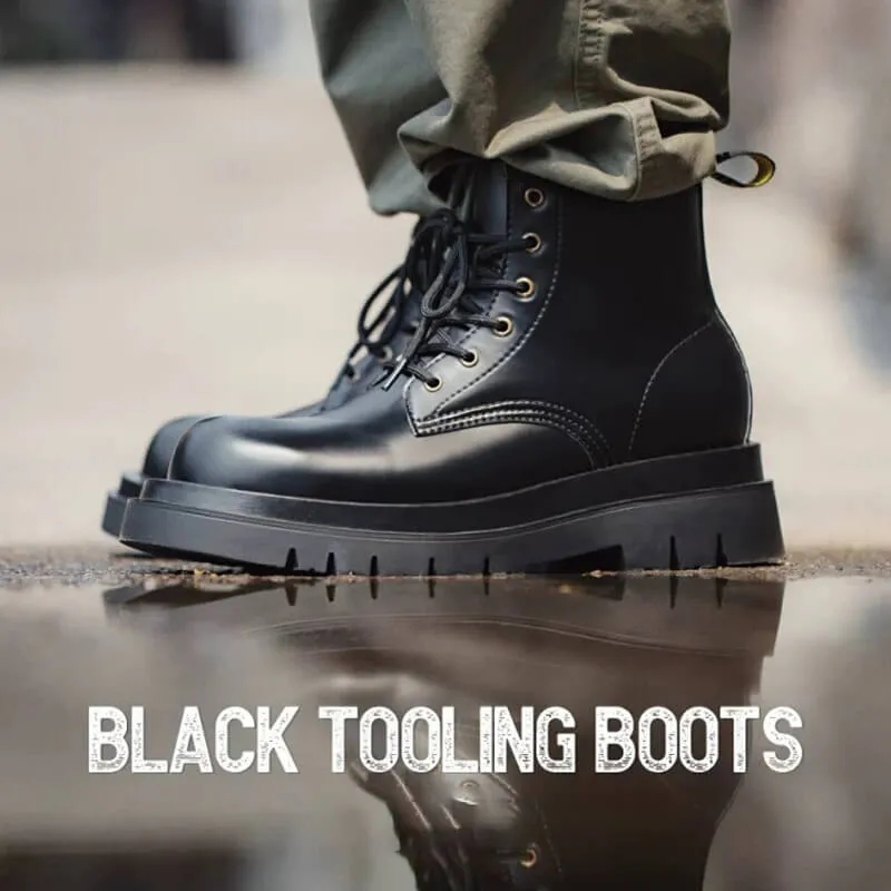 Black Combat Boots For Men"Shadow Warrior Boots"