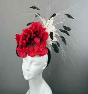 Black, Red and White Kentucky Derby fascinator, Derby Hat Alternative