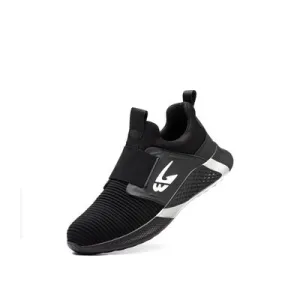 Black Slip-On Safety Shoes - Comfortable and Breathable