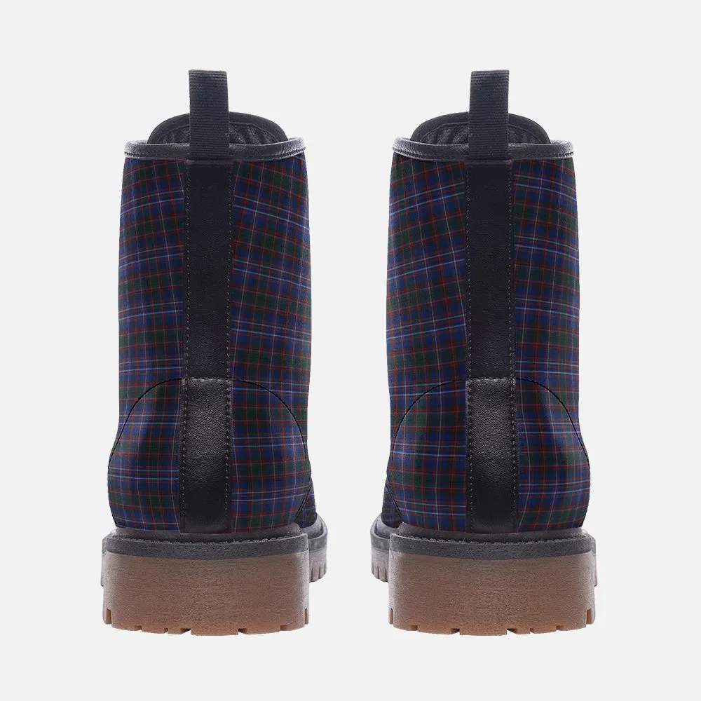Blue Plaid Combat Boots: Stylish Rebel Stride!