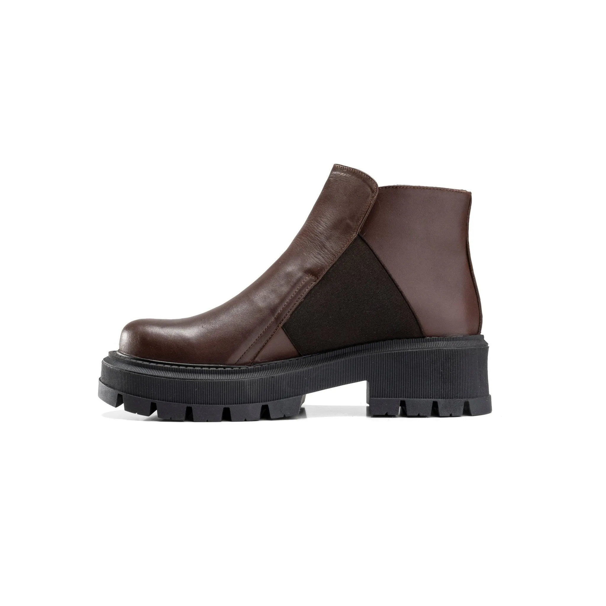 Bold Chunky Chelsea Boots - Brown