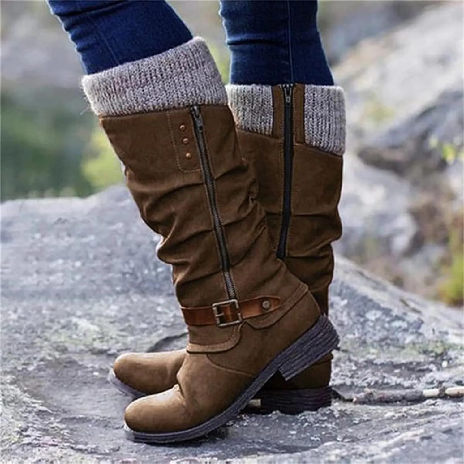 Boots For Women Knee High Wide Width Cowboy Boots Cowgirl Western Pointed Toe Wide Calf Fashion Classic Boot