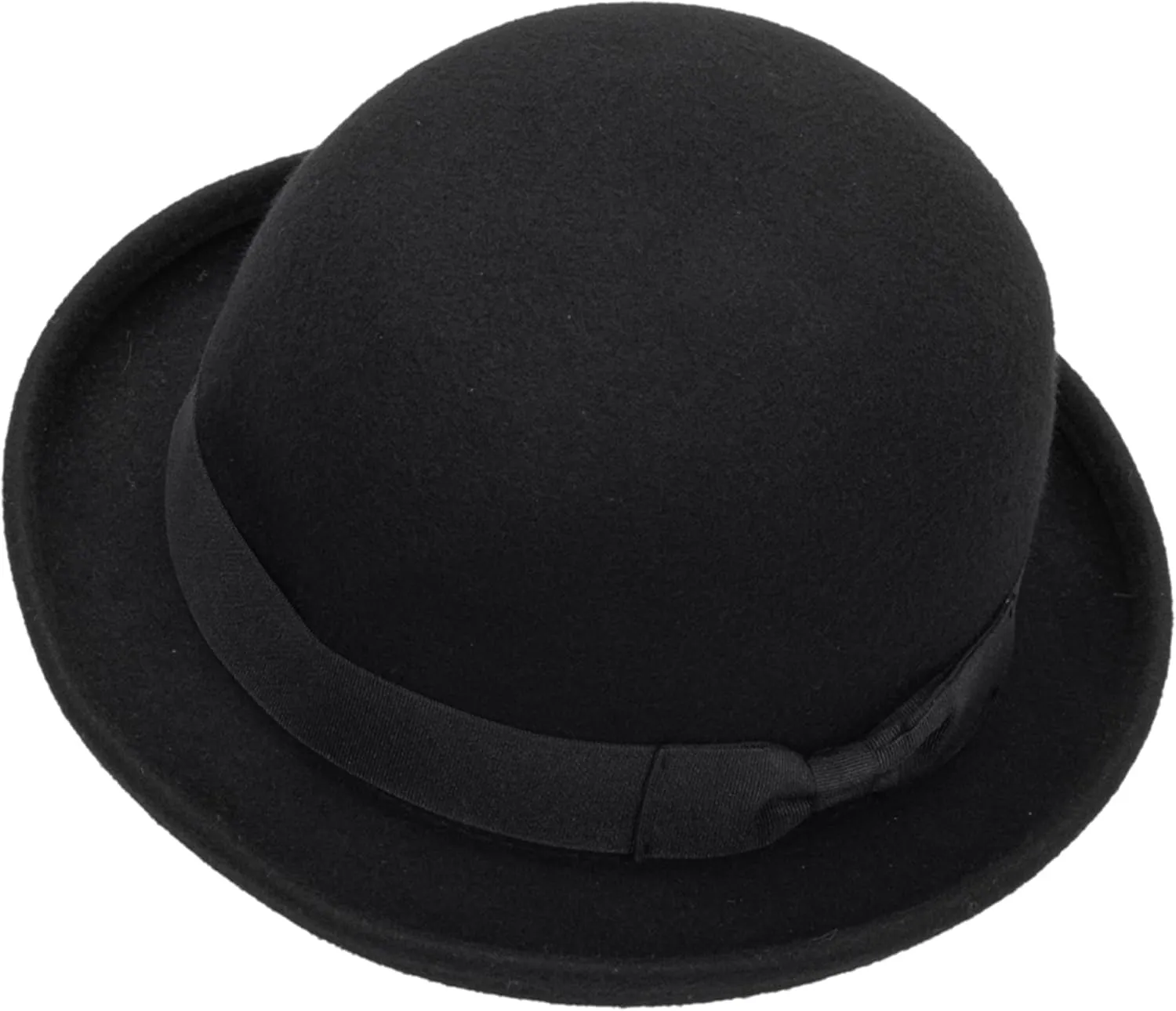 Bowler Fedora Hat with Rolled Brim - 1920s Classic Wool Derby Hats for Man Woman