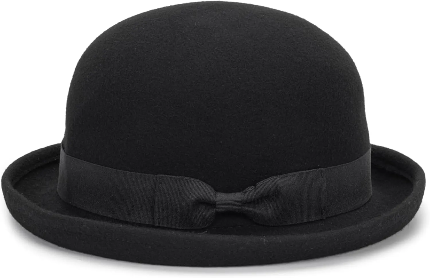 Bowler Fedora Hat with Rolled Brim - 1920s Classic Wool Derby Hats for Man Woman