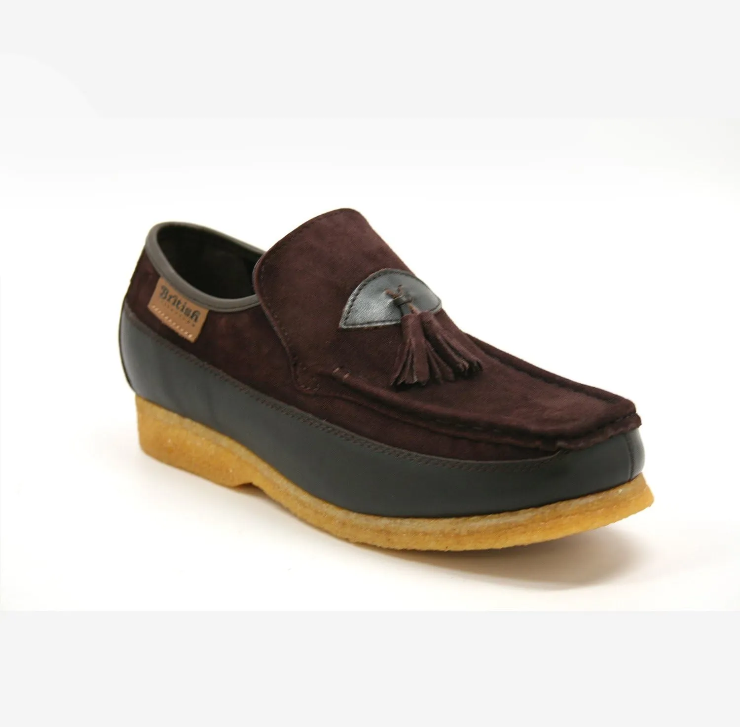 British Collection King Old School Slip On Black Suede Shoes