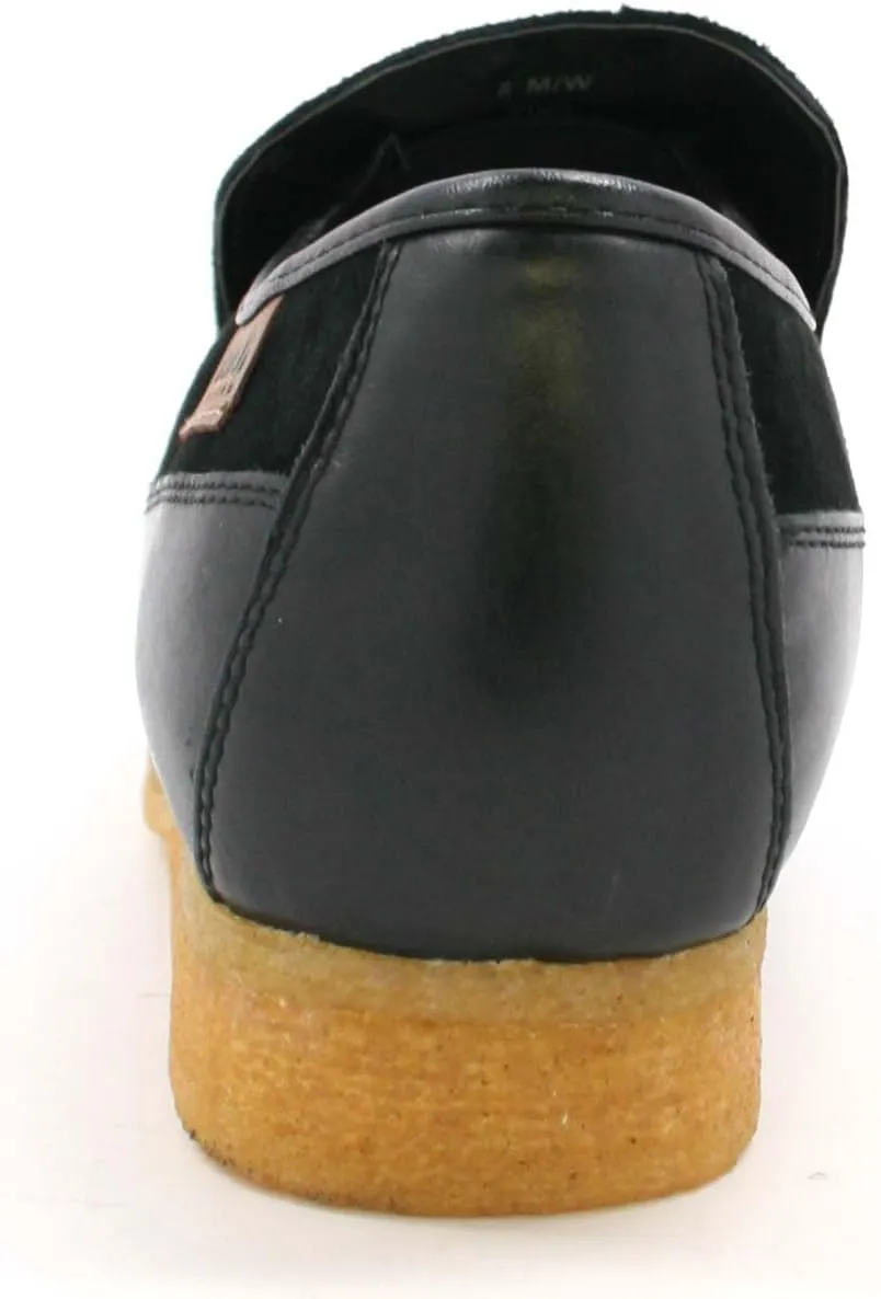British Collection King Old School Slip On Black Suede Shoes
