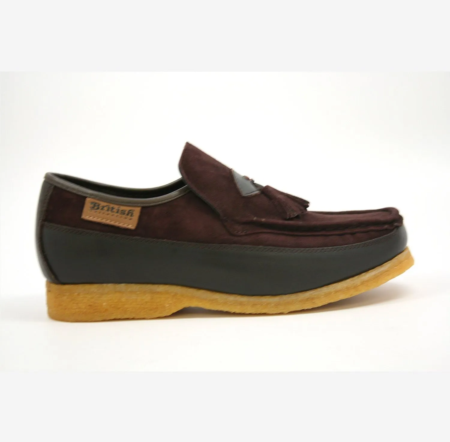 British Collection King Old School Slip On Black Suede Shoes