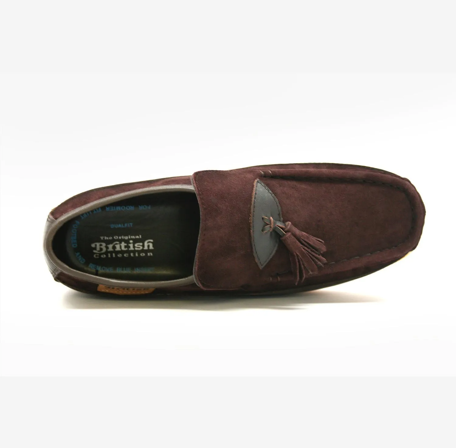 British Collection King Old School Slip On Black Suede Shoes
