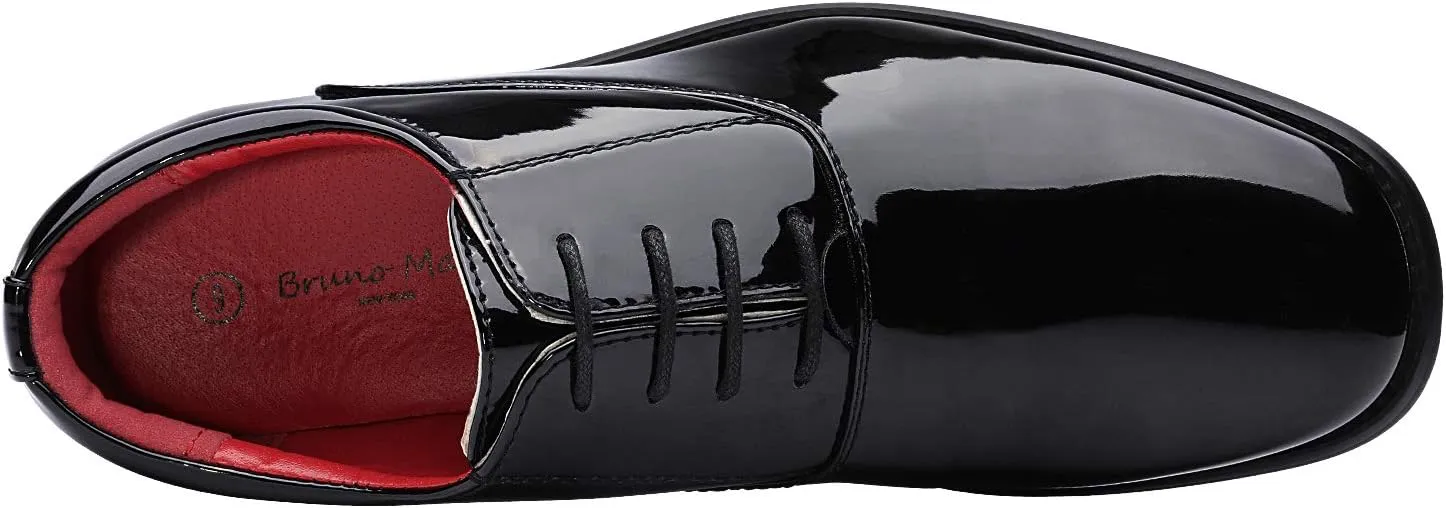 Bruno Marc Men's Faux Patent Leather Tuxedo Derby Dress Shoes Classic Lace-up Formal Oxford