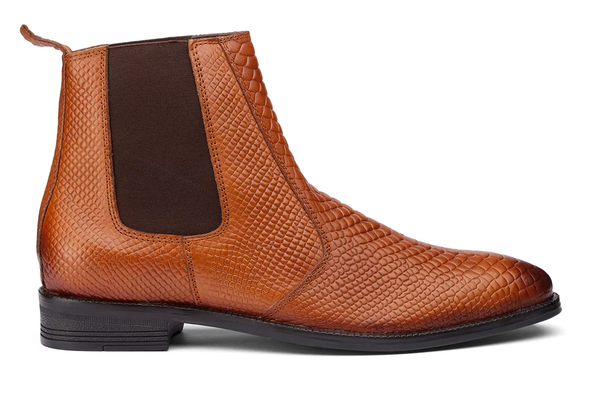 BURSA - TAN SNAKE LEATHER BOOTS