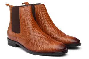 BURSA - TAN SNAKE LEATHER BOOTS