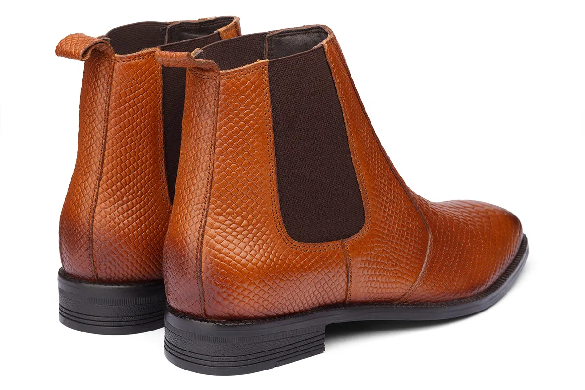 BURSA - TAN SNAKE LEATHER BOOTS