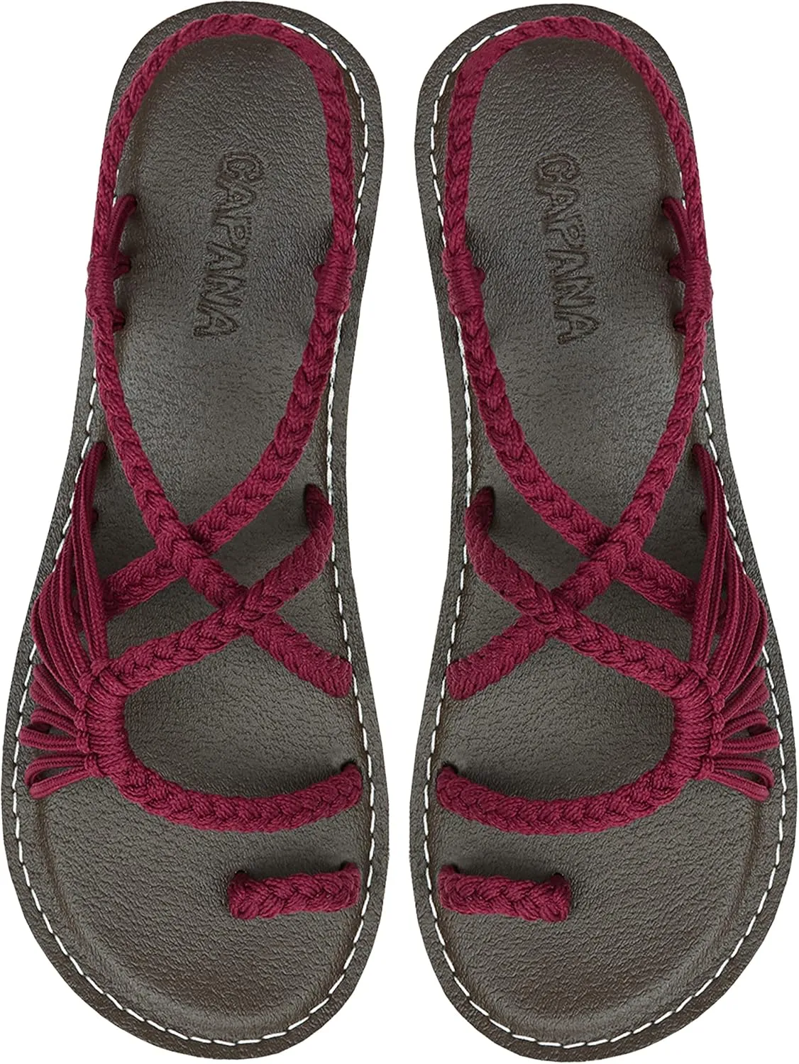 Capana Woven Women's Flat Sandals - Strappy Braided Sandals, Beach Sandals for Women Dressy Summer, Rope Bohemian Sandals, Spring Casual Womens Shoes, Comfy Boho Flats for Teen Girls – Commune