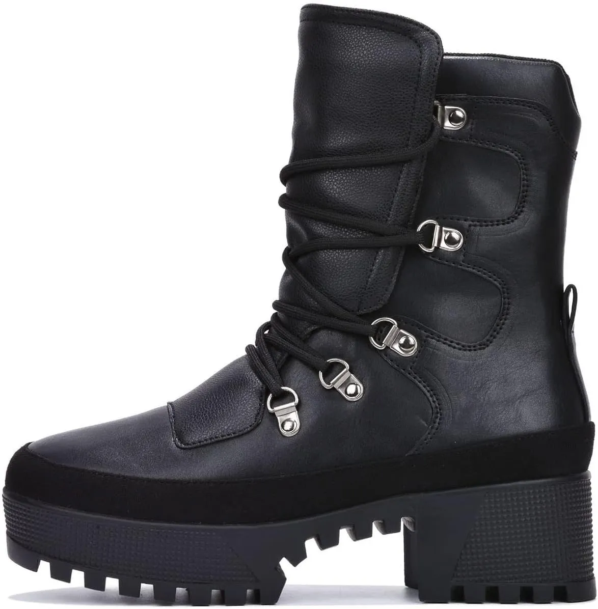 Cape Robbin Nunca Combat Boots for Women, Platform Boots with Chunky Block Heels, Womens High Tops Boots