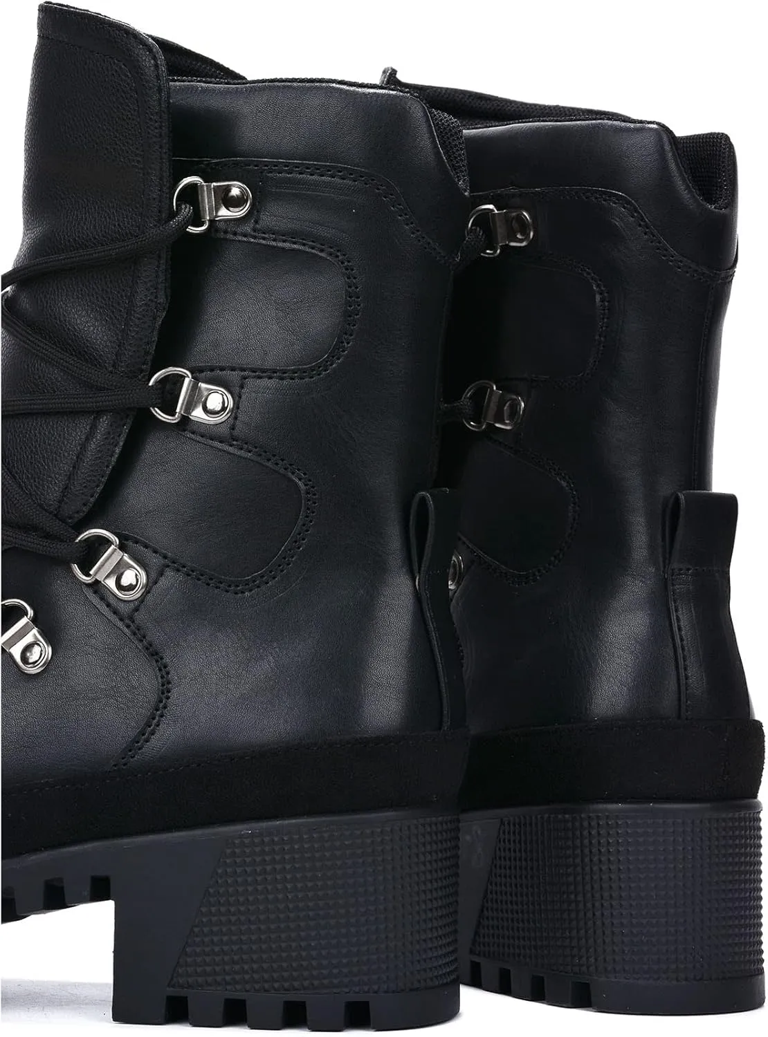 Cape Robbin Nunca Combat Boots for Women, Platform Boots with Chunky Block Heels, Womens High Tops Boots