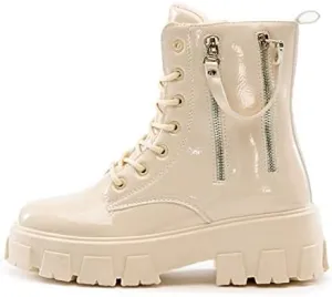 Cape Robbin Trenton Black Lace-Up Chuncky Platform Comfort Fashion Combat Boots