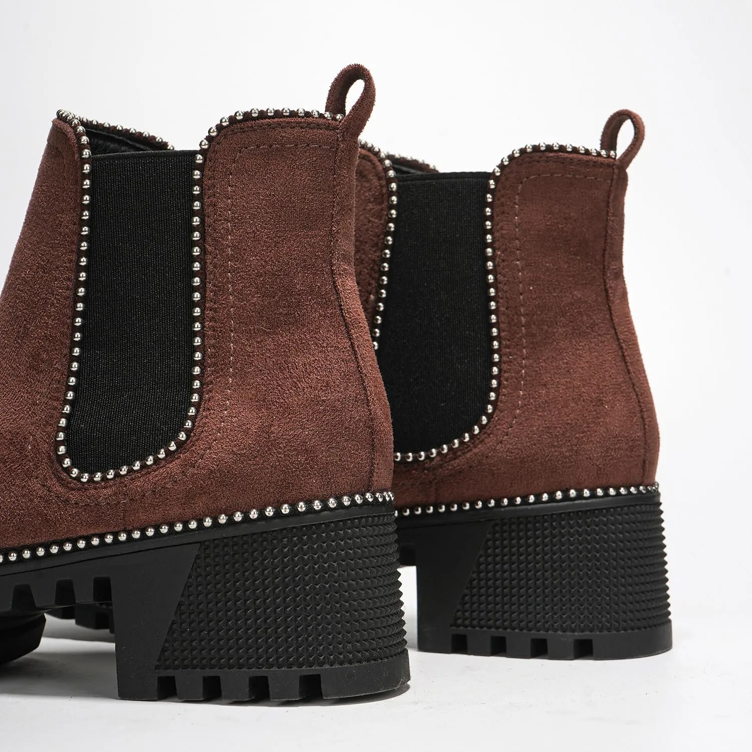 Cape Robbin Women's Platform Combat Ankle Boots - Studded Motorcycle Goth Boots with Spiky Design - Chunky Heel Lace-Up Style (Spiky)
