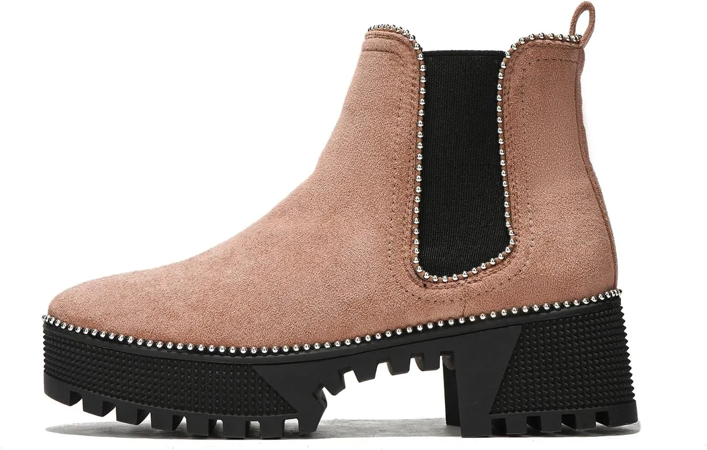 Cape Robbin Women's Platform Combat Ankle Boots - Studded Motorcycle Goth Boots with Spiky Design - Chunky Heel Lace-Up Style (Spiky)
