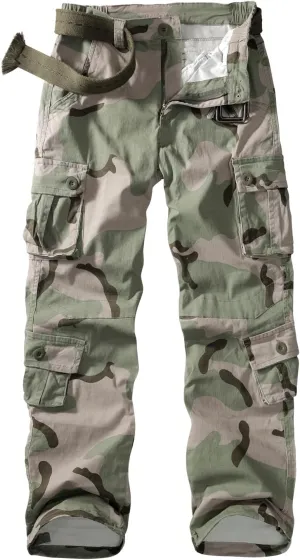 Cargo Pants Women, Camo Hiking Pants, Casual Y2K Parachute Pants with Zipper Pockets
