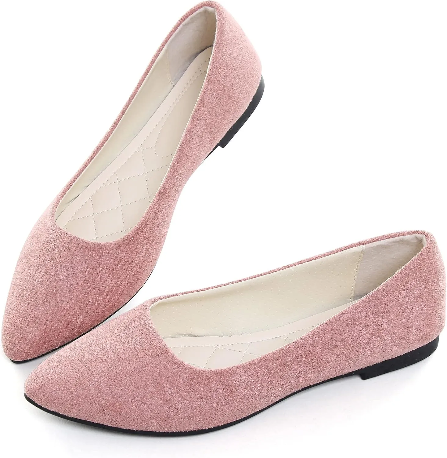 ChaiRong Zhou Women Pointed Toe Ballets Flats Comfort Slip On Walking Shoes for Driving