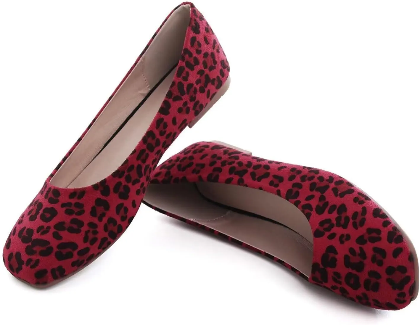 ChaiRong Zhou Women Square Toe Ballets Flats Comfort Slip On Walking Shoes for Driving
