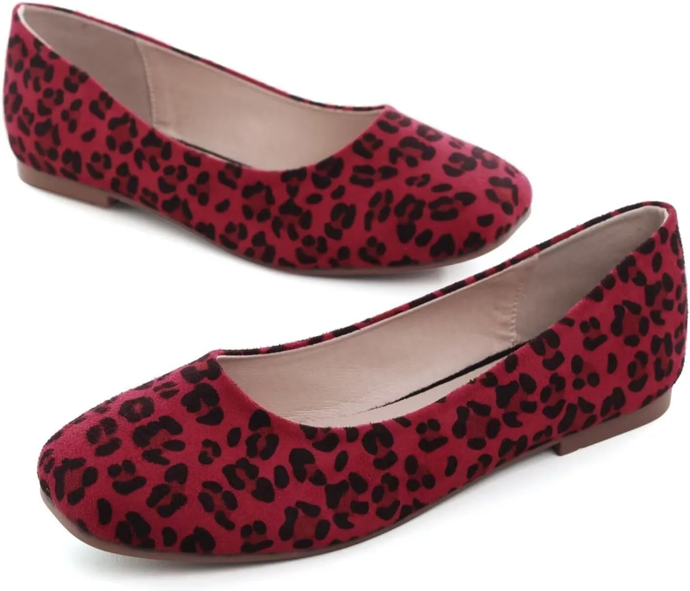 ChaiRong Zhou Women Square Toe Ballets Flats Comfort Slip On Walking Shoes for Driving