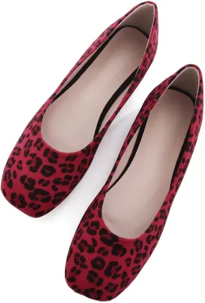 ChaiRong Zhou Women Square Toe Ballets Flats Comfort Slip On Walking Shoes for Driving