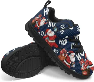 Christmas Sneakers for Girls Slip on Walking Shoes Breathable Lightweight Athletic Shoes with Hook and Loops