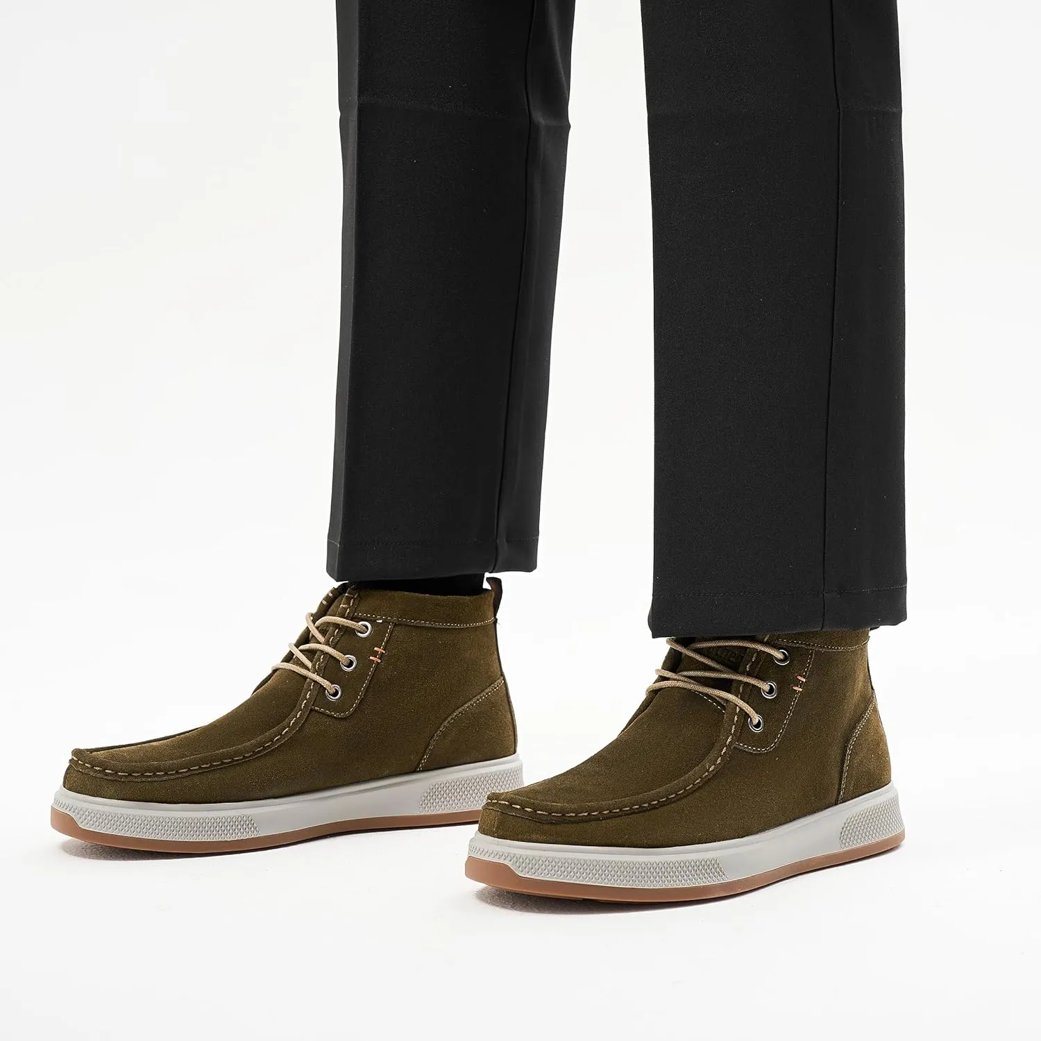 Chukka Boots for Men - Brown Leather Casual Boots - Ankle-High Lace-Up - Size 9