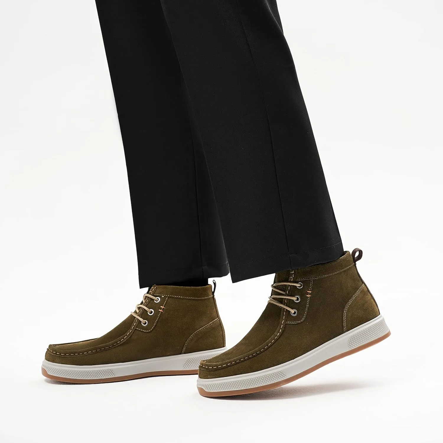 Chukka Boots for Men - Brown Leather Casual Boots - Ankle-High Lace-Up - Size 9