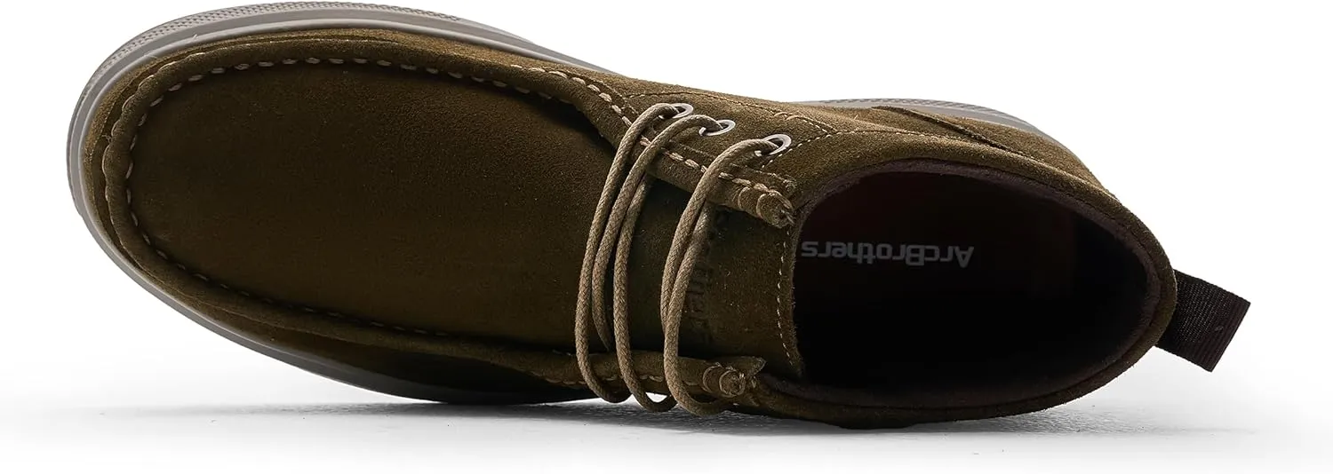 Chukka Boots for Men - Brown Leather Casual Boots - Ankle-High Lace-Up - Size 9
