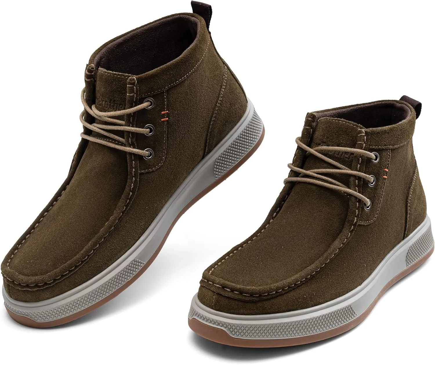 Chukka Boots for Men - Brown Leather Casual Boots - Ankle-High Lace-Up - Size 9
