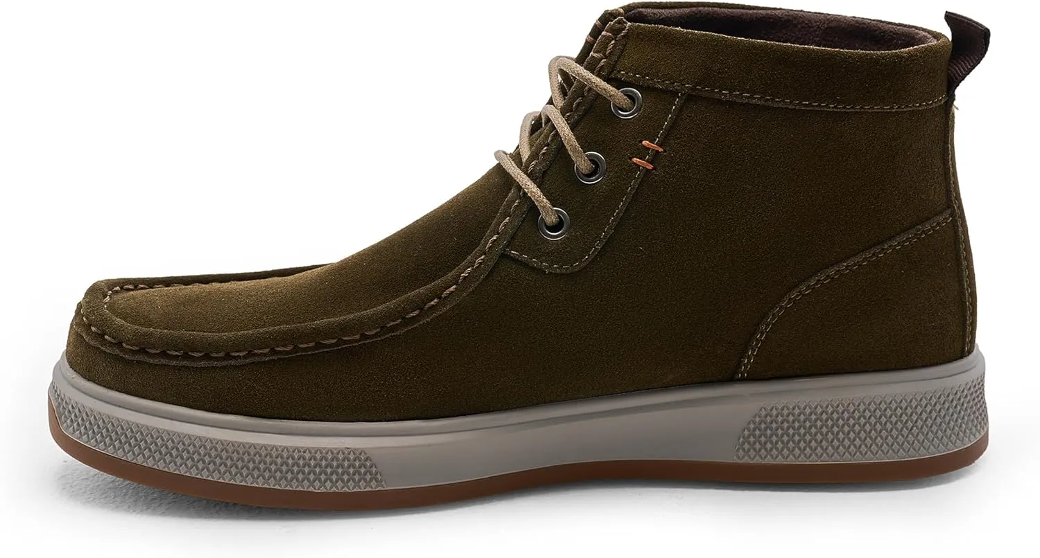 Chukka Boots for Men - Brown Leather Casual Boots - Ankle-High Lace-Up - Size 9
