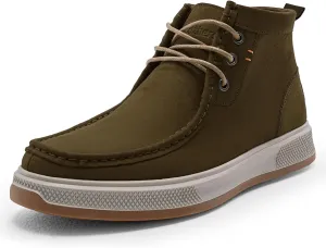 Chukka Boots for Men - Brown Leather Casual Boots - Ankle-High Lace-Up - Size 9