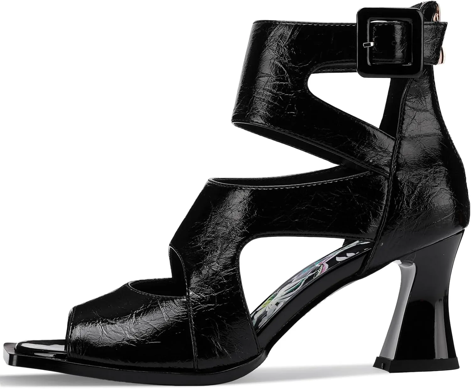 Chunky Gladiator Sandals for Women Summer Peep Toe Stylish Sexy Shoes Dressy Comfortable Strappy High Heels Elegantes Sparkly Buckle Wedge Ladies Formal 3 Inch Pumps