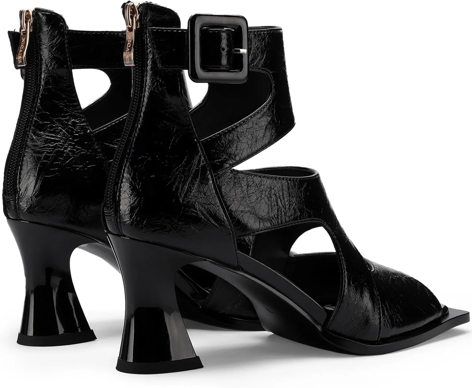 Chunky Gladiator Sandals for Women Summer Peep Toe Stylish Sexy Shoes Dressy Comfortable Strappy High Heels Elegantes Sparkly Buckle Wedge Ladies Formal 3 Inch Pumps