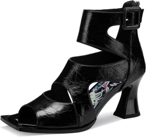 Chunky Gladiator Sandals for Women Summer Peep Toe Stylish Sexy Shoes Dressy Comfortable Strappy High Heels Elegantes Sparkly Buckle Wedge Ladies Formal 3 Inch Pumps