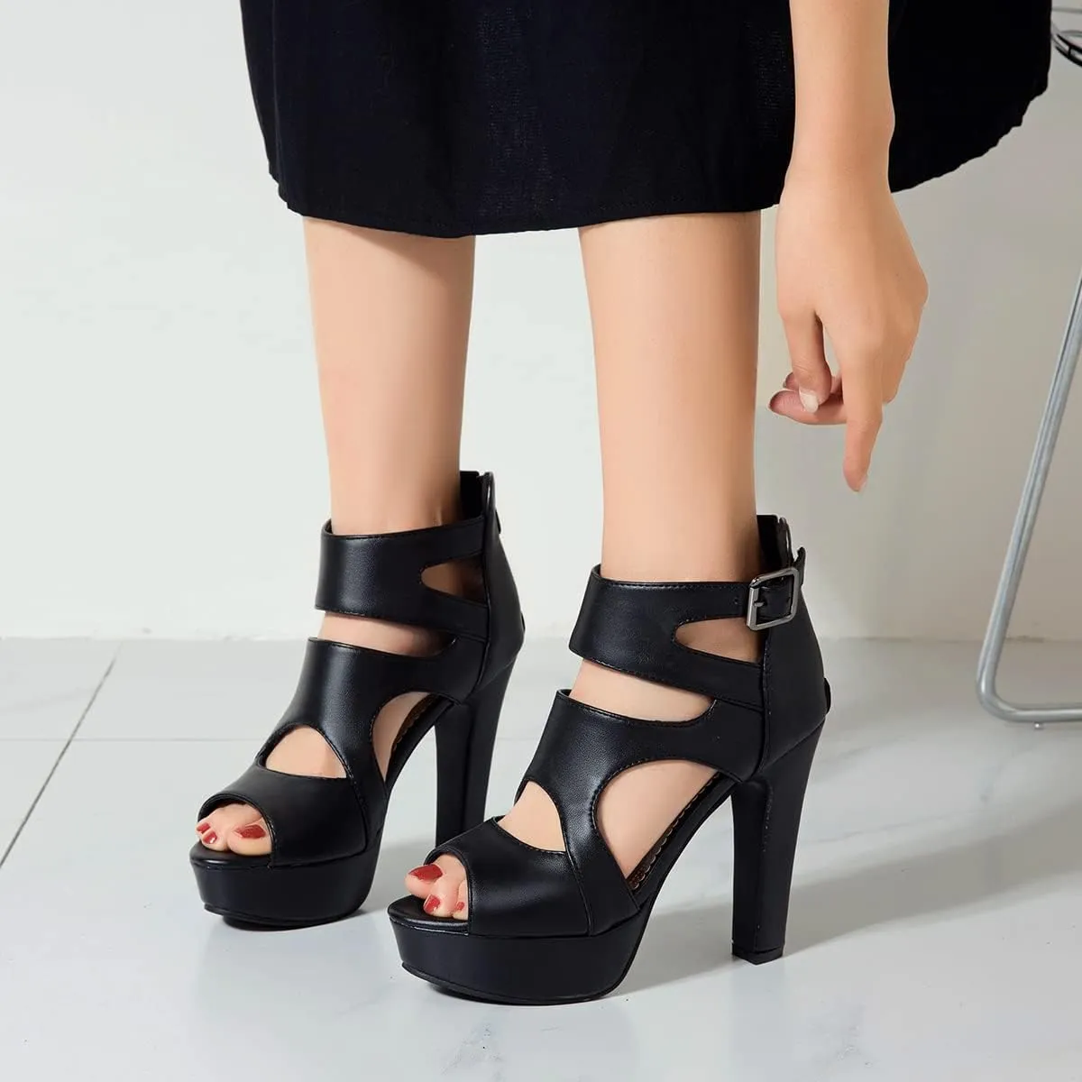 Ciuyurra Fashion Gladiator Sandals Platform Women Peep Toe Bootie Sandals