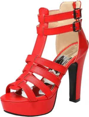 Ciuyurra Fashion Gladiator Sandals Platform Women Peep Toe Bootie Sandals