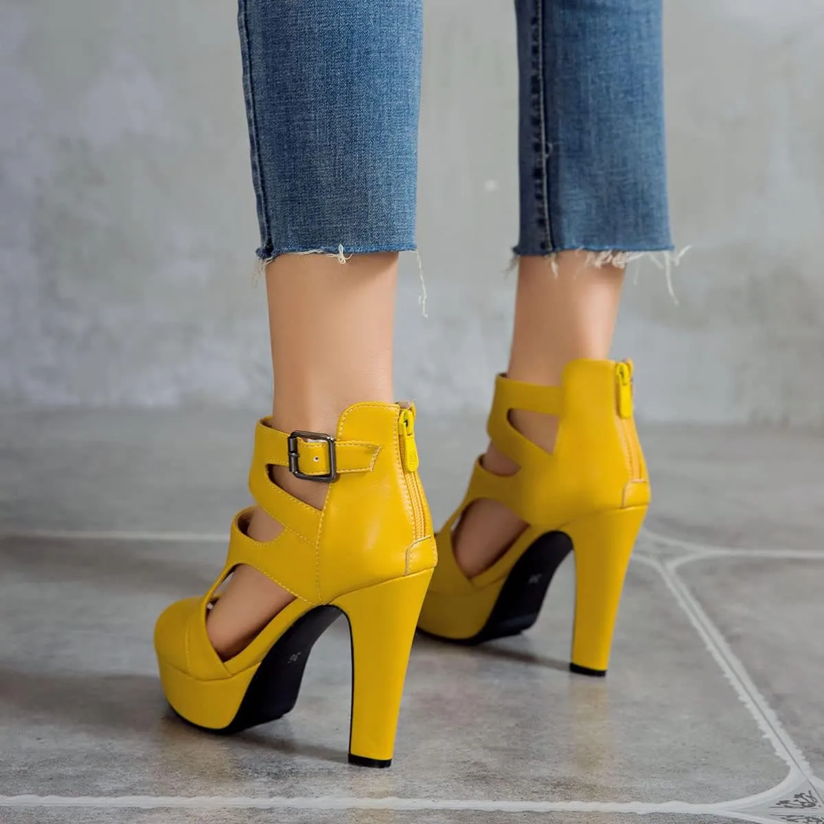 Ciuyurra Fashion Gladiator Sandals Platform Women Peep Toe Bootie Sandals