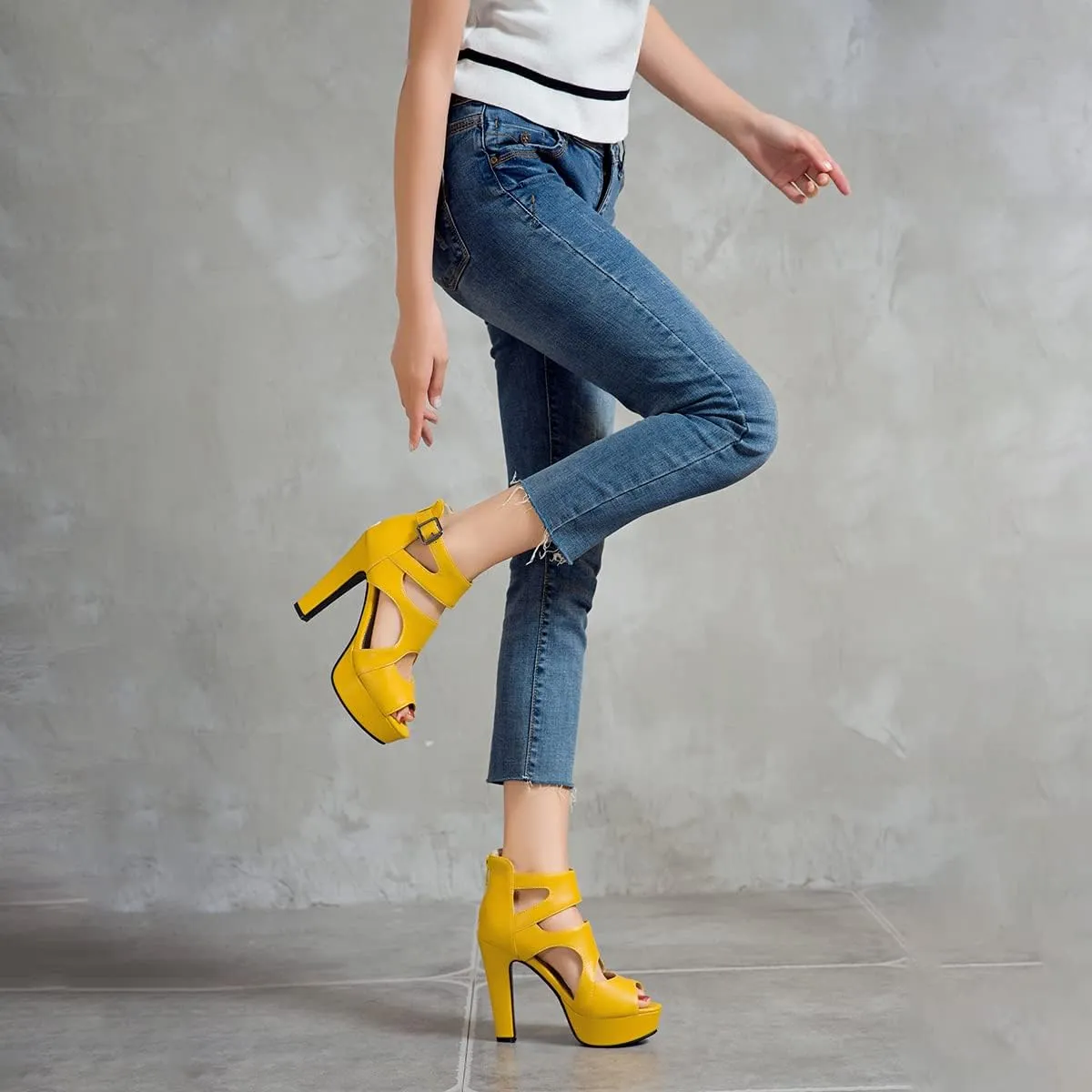 Ciuyurra Fashion Gladiator Sandals Platform Women Peep Toe Bootie Sandals