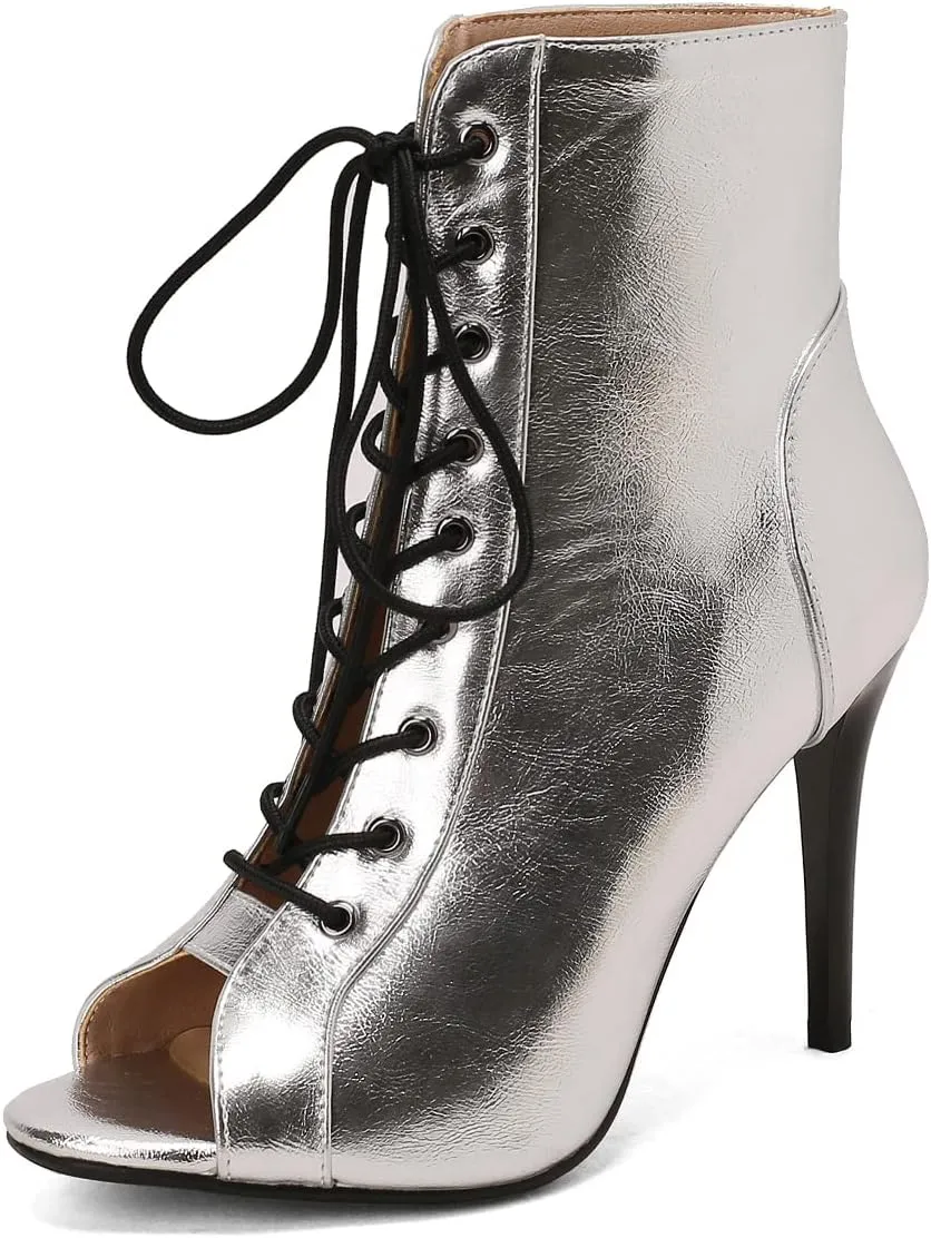 Ciuyurra Women Summer Booties Stiletto Heels Lace up Sandals Gladiator