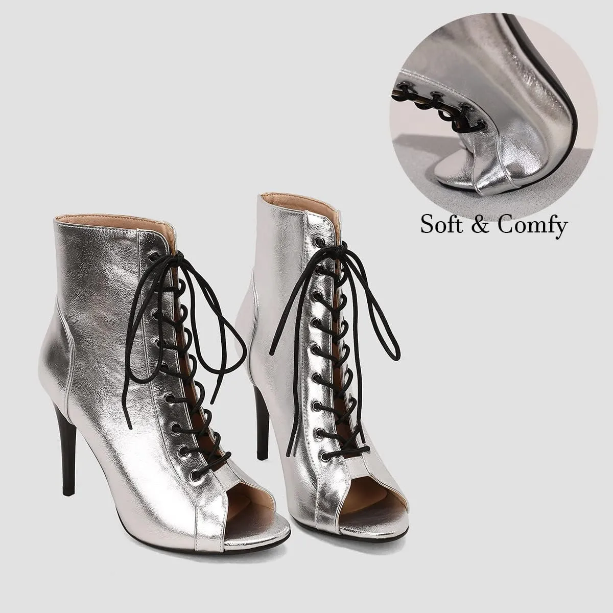 Ciuyurra Women Summer Booties Stiletto Heels Lace up Sandals Gladiator