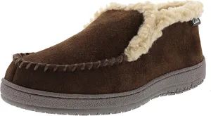 Clarks Brown Suede Moccasin Faux Fur Lining Indoor Outdoor Bootie Slippers (Brown Suede, 11)