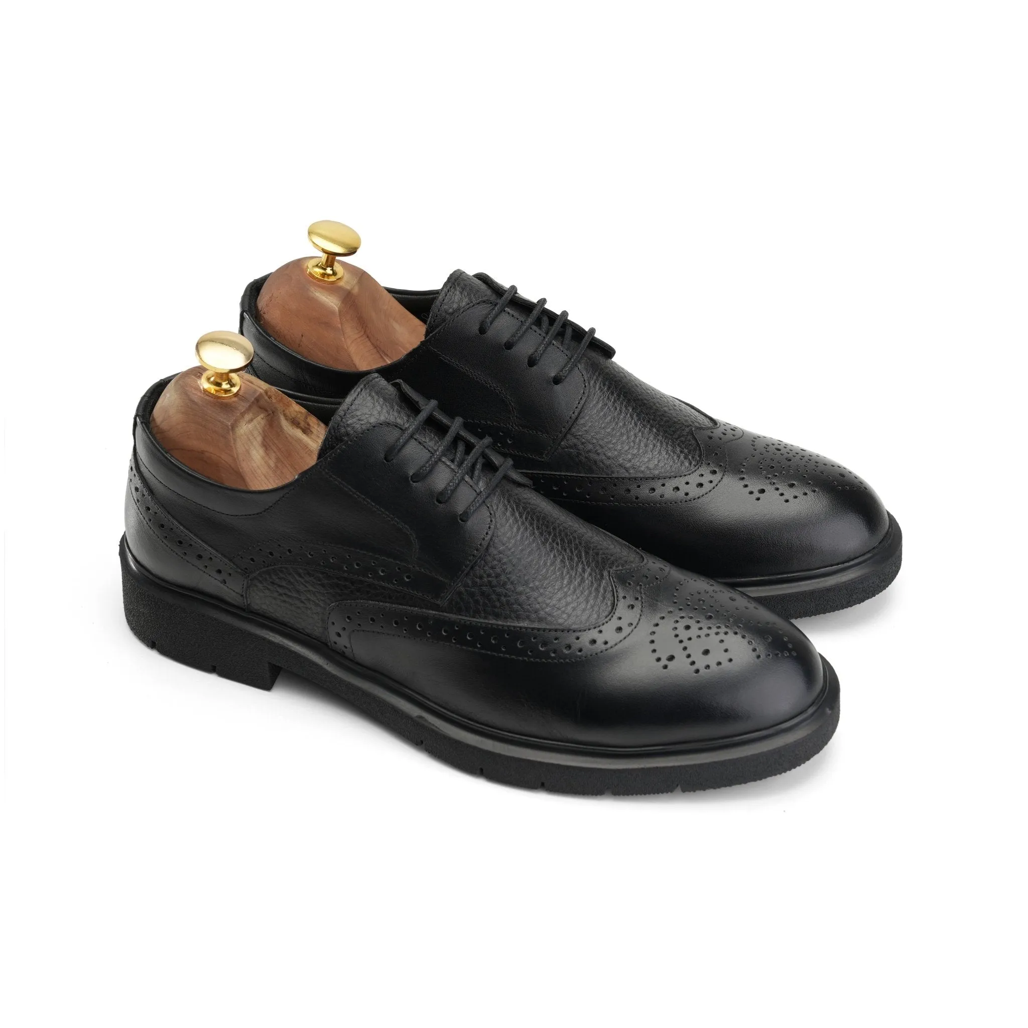 Classic Cordovan Split Toe Derby - Black